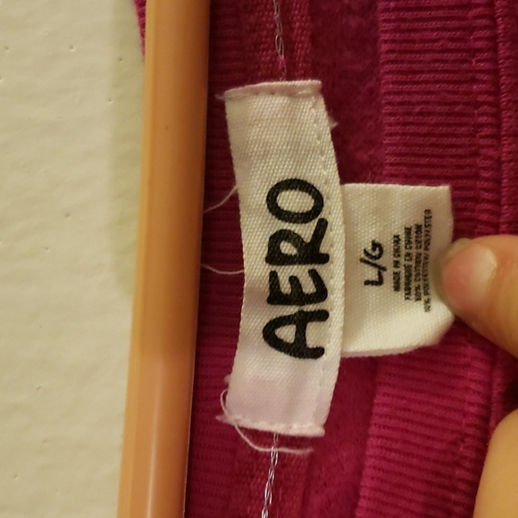 Pink Aeropostale Distressed Crop off the shoulder sweater - Picture 6 of 6